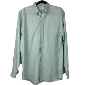Southern Tide Classic Fit Button Down Shirt Mens L Green Gingham Cotton